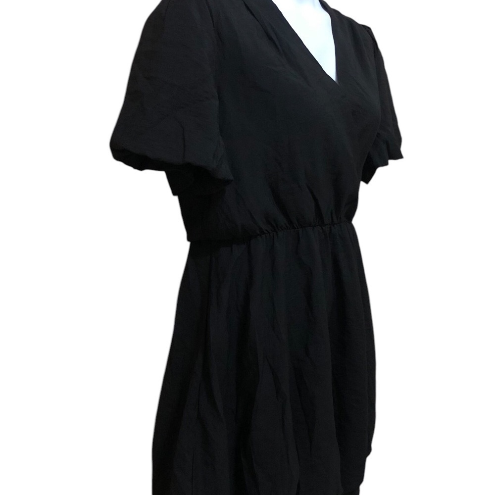 PrettyGarden Women’s Bubble Hem Dress XL Black Bell Puff Sleeve Boho Chic NWT - Picture 2 of 10